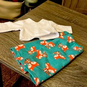 Handmade Flannel pajamas for 18” girl doll.